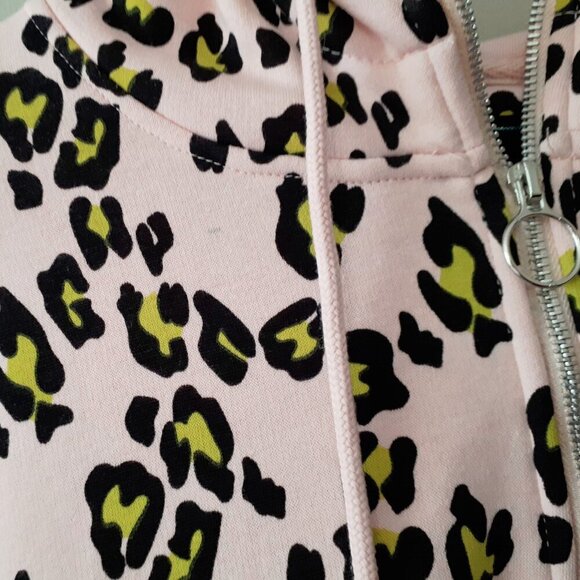 EUC Genetic Apparel pink & white animal print colour block hooded sweatshirt, L - Picture 7 of 10